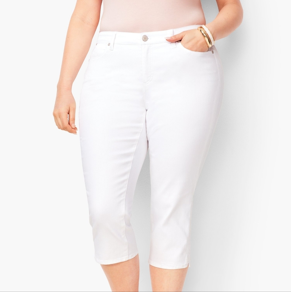 14 Talbots White Cropped Pedal Pusher Jeans
